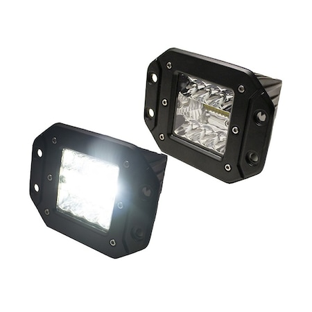 Race Sport 3X3In Eco-Light Series Led Hi-Power Flush Mount Style Auxiliary, PR RS3X3FECO